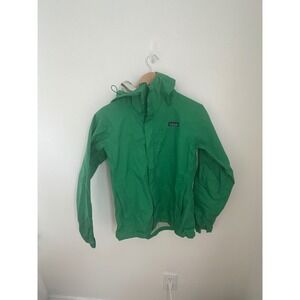 Patagonia Torrentshell H2No Rain Jacket Womens Small Green Hooded Full Zip Shell